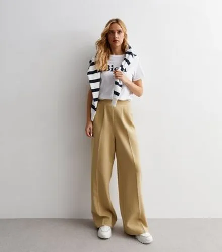 Camel High Waist Tailored Trousers New Look