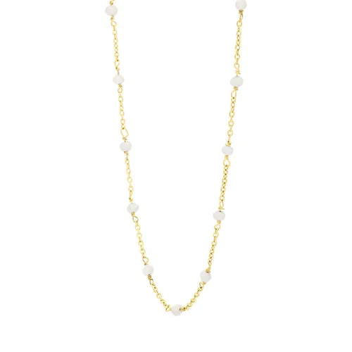Cameo Italy Sterling Silver Yellow Gold Plated Chain Pearl Necklet 45cm D