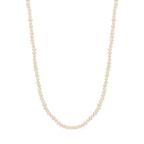 Cameo Italy Sterling Silver Yellow Gold Plated Pearl Necklet 45cm D