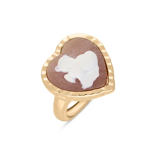 Cameo Italy Yellow Gold Plated Sterling Silver Heart Teddy Ring D