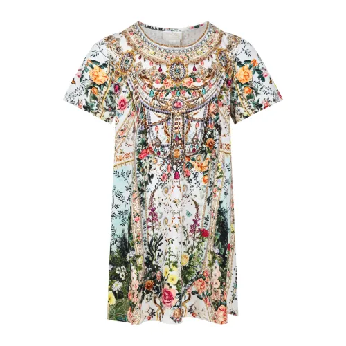 Camilla , Multicolor Floral Print Cotton Dress ,Multicolor female, Sizes:
