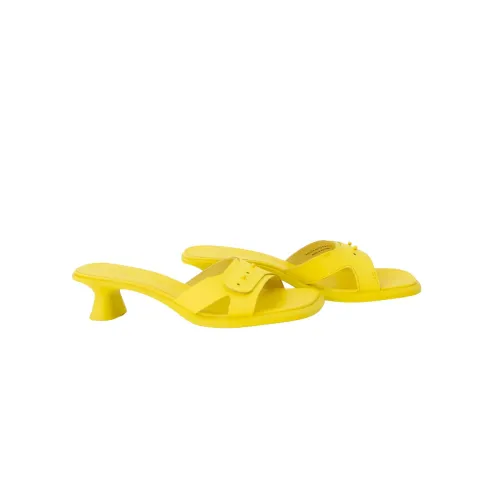 Camper , Yellow Flared Heel Mules ,Yellow female, Sizes: