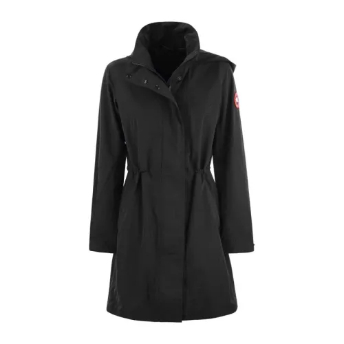 Canada Goose , Belcarra Jacket - Longline, Adjustable Sleeves, Drawstring Waist ,Black female, Sizes: