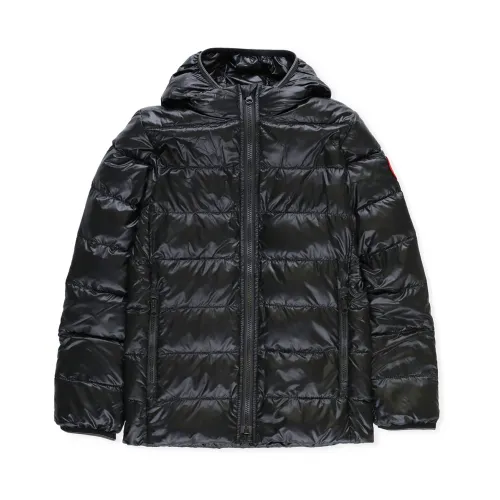 Canada Goose , Black Kids Quilted Down Jacket with Hood ,Black male, Sizes: