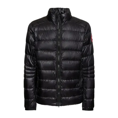 Canada Goose , Black Zippered Jackets & Coats with Logo Patch ,Black male, Sizes: