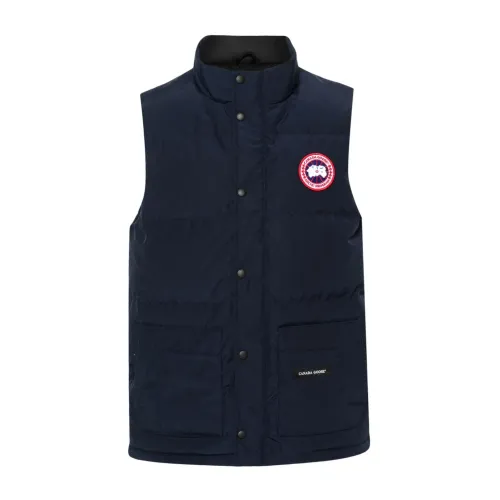 Canada Goose , Quilted High Neck Sleeveless Jacket ,Blue male, Sizes: