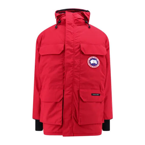 Canada Goose , Red Hooded Jackets Coats ,Red male, Sizes: