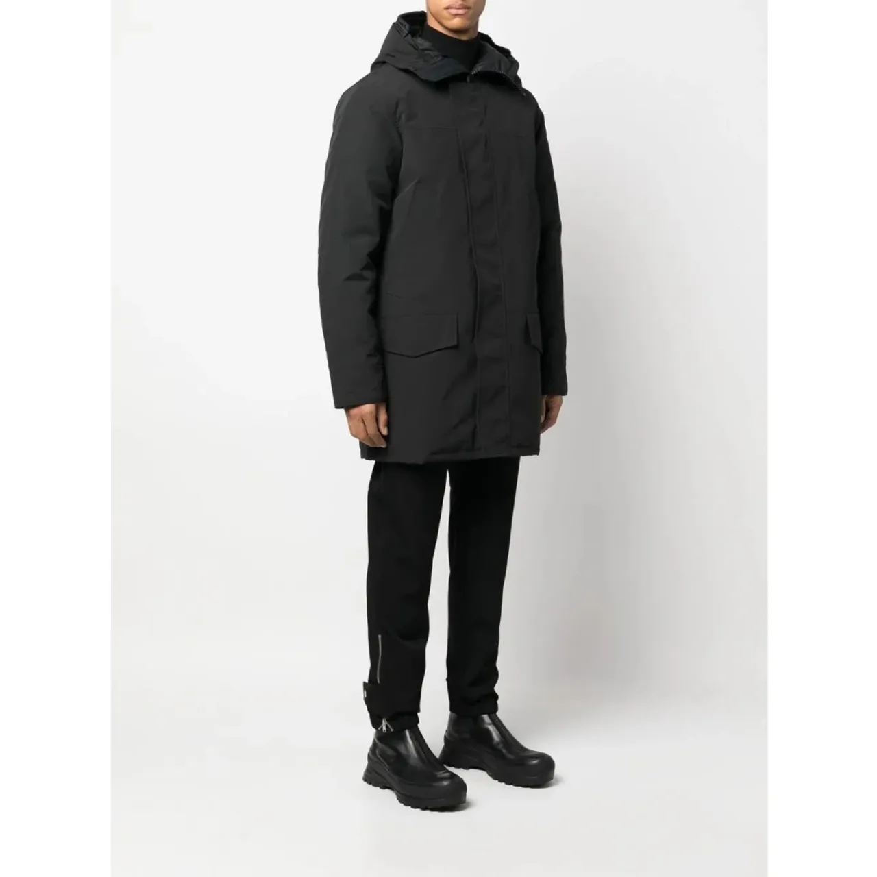 Canada Goose , Streamlined Langford Parka Coat with Added Features ,Black male, Sizes: