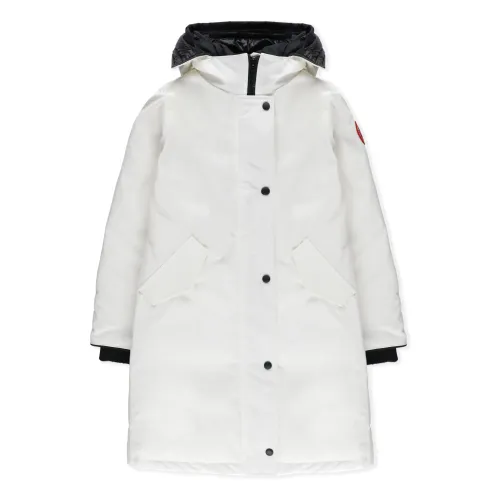 Canada Goose , White Down Jacket for Boys with Removable Hood ,White male, Sizes: