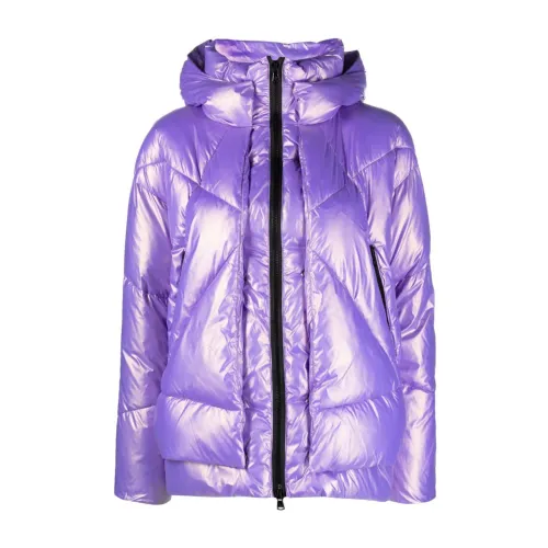 Canadian Classics , Purple Quilted Jacket with Detachable Hood ,Purple female, Sizes: