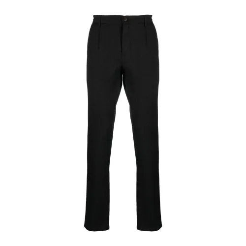 Canali , Black Microprint Sports Pants ,Black male, Sizes: