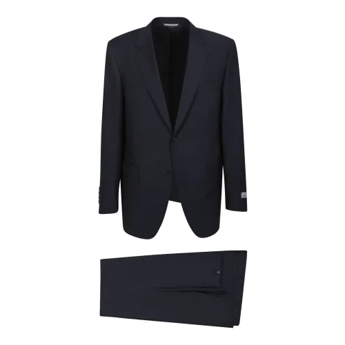 Canali , Blue Single-Breasted Suit ,Black male, Sizes: