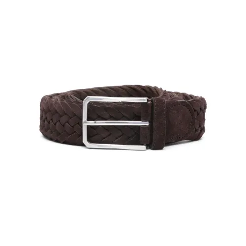 Canali , Brown Belt with Adjustable Design ,Brown male, Sizes: