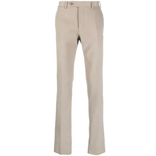 Canali , Cotton Pants with Side and Back Pockets ,Beige male, Sizes: