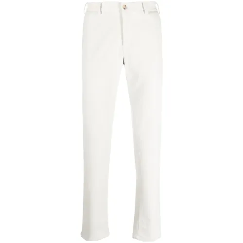 Canali , Cotton Pants with Side and Back Pockets ,White male, Sizes: