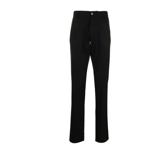 Canali , Melange Wool Flannel Trousers ,Black male, Sizes:
