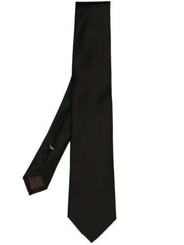 Canali pointed-tip silk tie - Black