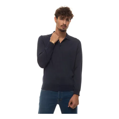 Canali , Polo shirt ,Blue male, Sizes: