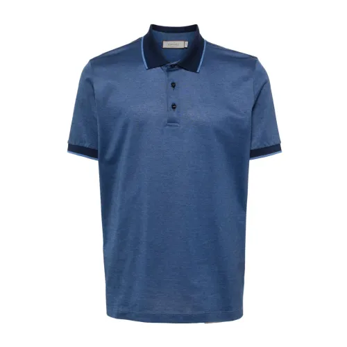 Canali , Polo Shirts ,Blue male, Sizes: