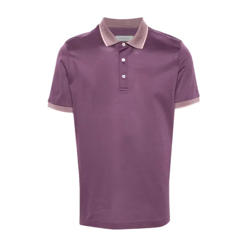 Canali , Polo Shirts ,Purple male, Sizes: