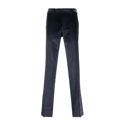 Canali , Stretch Corduroy Trousers ,Blue male, Sizes: