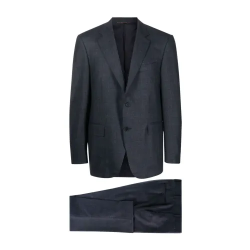 Canali , Stretch-wool suit, 98% virgin wool ,Blue male, Sizes: