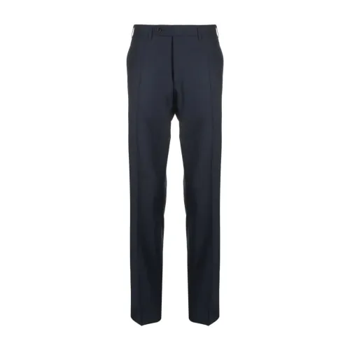 Canali , Stretch-Wool Trousers, Drop 6 ,Blue male, Sizes:
