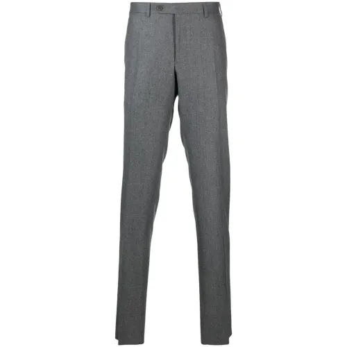 Canali , Super 120s Wool Trousers, Drop 6 ,Gray male, Sizes: