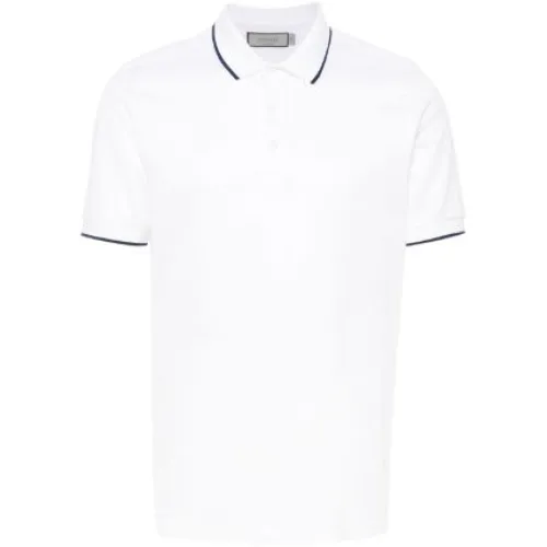 Canali , White Cotton Polo Shirt ,White male, Sizes: