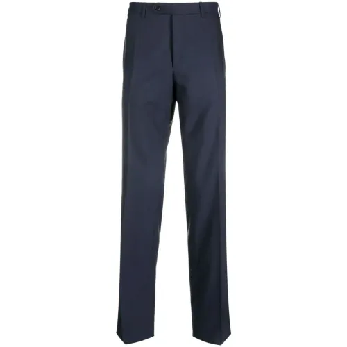 Canali , Wool slim pants ,Blue male, Sizes: