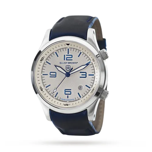 Canford 44mm Mens Watch Navy Leather