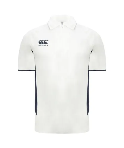 Canterbury Childrens Unisex Pro Cricket Kids Off White Polo Shirt
