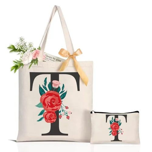 Canvas Tote Bag, Floral Canvas Bags Gifts for Bridesmaid,