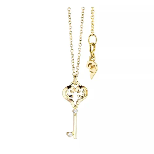 Capolavoro Necklaces - necklace "Joy", 4 diamonds brilliant cut 0.01ct, l - gold - Necklaces for ladies