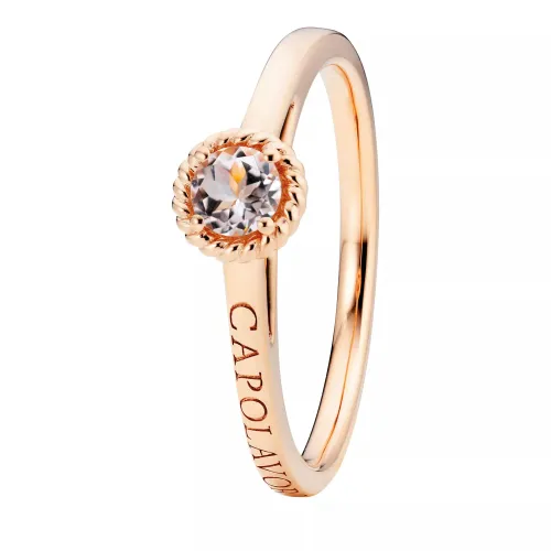 Capolavoro Rings - Amore Mio 18k rose gold, 1 morganit facetted Ø 4mm - gold - Rings for ladies