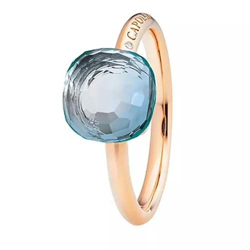 Capolavoro Rings - Happy Holi 18k rose gold, topaz sky blue cabochon - gold - Rings for ladies