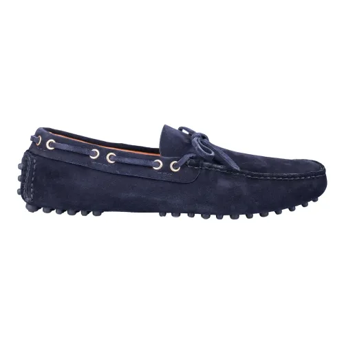Car Shoe , Leather Loafers for Warm Weather ,Blue male, Sizes: