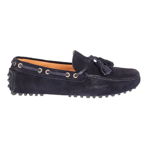 Car Shoe , Leather Loafers for Warm Weather ,Blue male, Sizes: