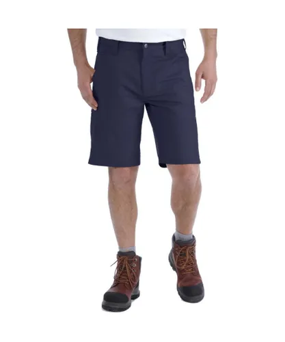 Carhartt Mens 103111 Rugged Stretch Durable Canvas Shorts - Navy Cotton