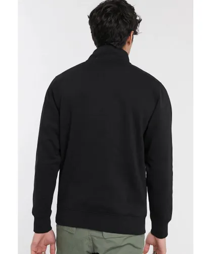 Carhartt Mens Chase Neck Zip sweatshirt in Navy Cotton