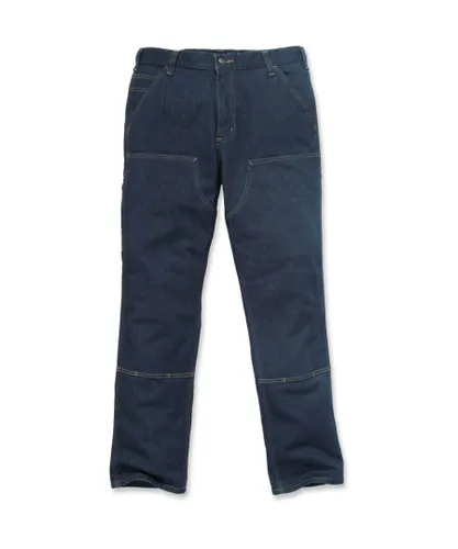 Carhartt Mens Double Front Relaxed Fit Denim Dungaree Jeans - Navy