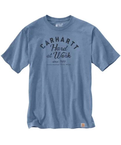 Carhartt Mens Heavyweight Short Sleeve Graphic T Shirt - Blue Cotton
