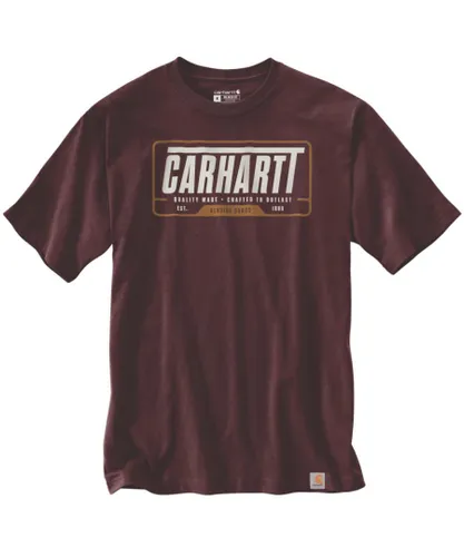 Carhartt Mens Heavyweight Short Sleeve Graphic T Shirt - Purple Cotton