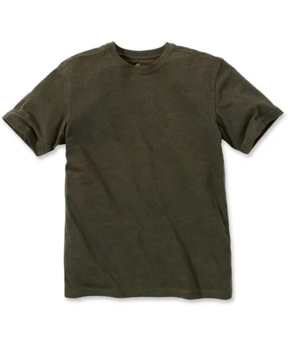 Carhartt Mens Maddock Plain Short Sleeve T-shirt - Green Cotton