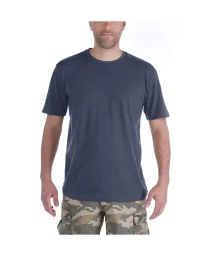 Carhartt Mens Maddock Plain Short Sleeve T-shirt - Navy Cotton