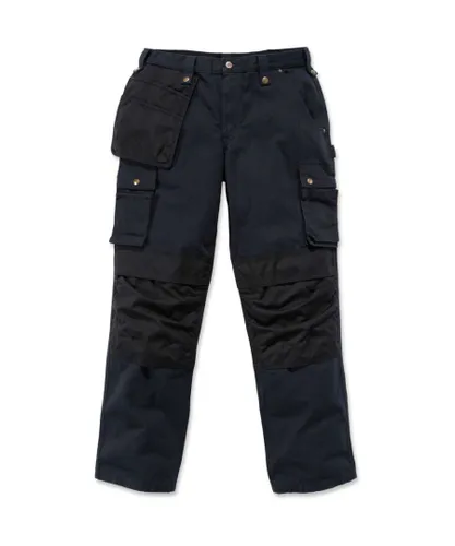 Carhartt Mens Multipocket Stitched Ripstop Cargo Pants Trousers - Black Cotton