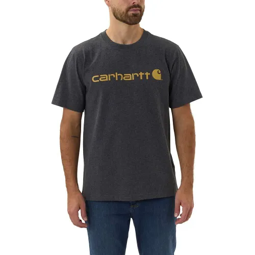 Carhartt Men's Relaxed Fit Heavyweight Short-sleeve Logo