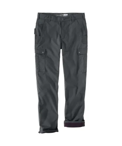 Carhartt Mens Ripstop Cargo Fleece Lined Work Pants - Grey