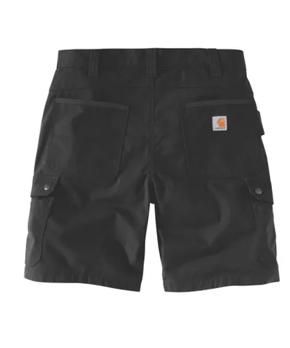 Carhartt Mens Ripstop Relaxed Fit Cargo Work Shorts - Black Cotton
