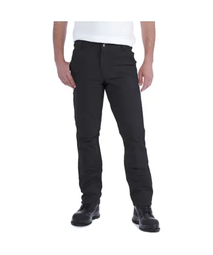 Carhartt Mens Stretch Duck Double Front Rugged Work Trousers - Black Cotton